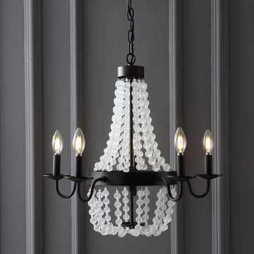 Nova 21.5" Acrylic Beaded LED Chandelier - JONATHAN Y
